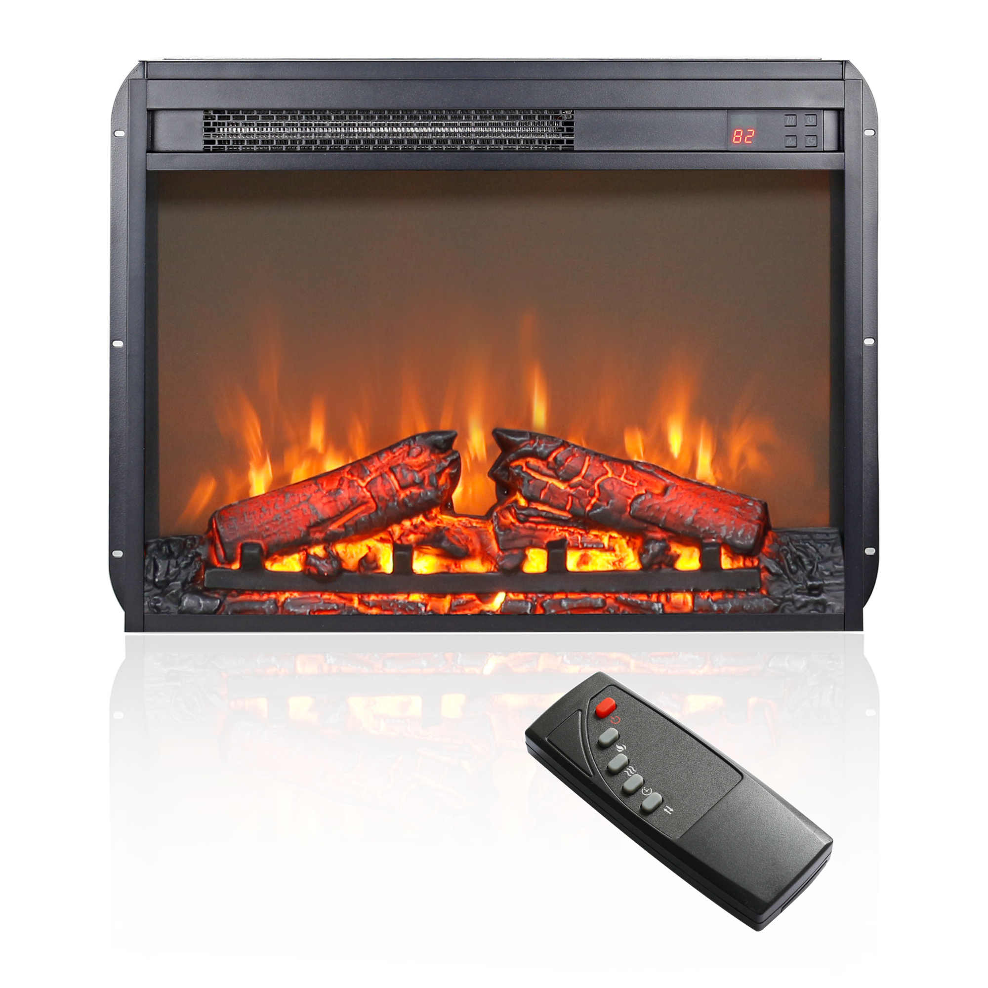 EdenDirect Ventless Electric Fireplace Insert — 23in., 1400W, 5000 BTUs, Remote Control, Model# NTE103308